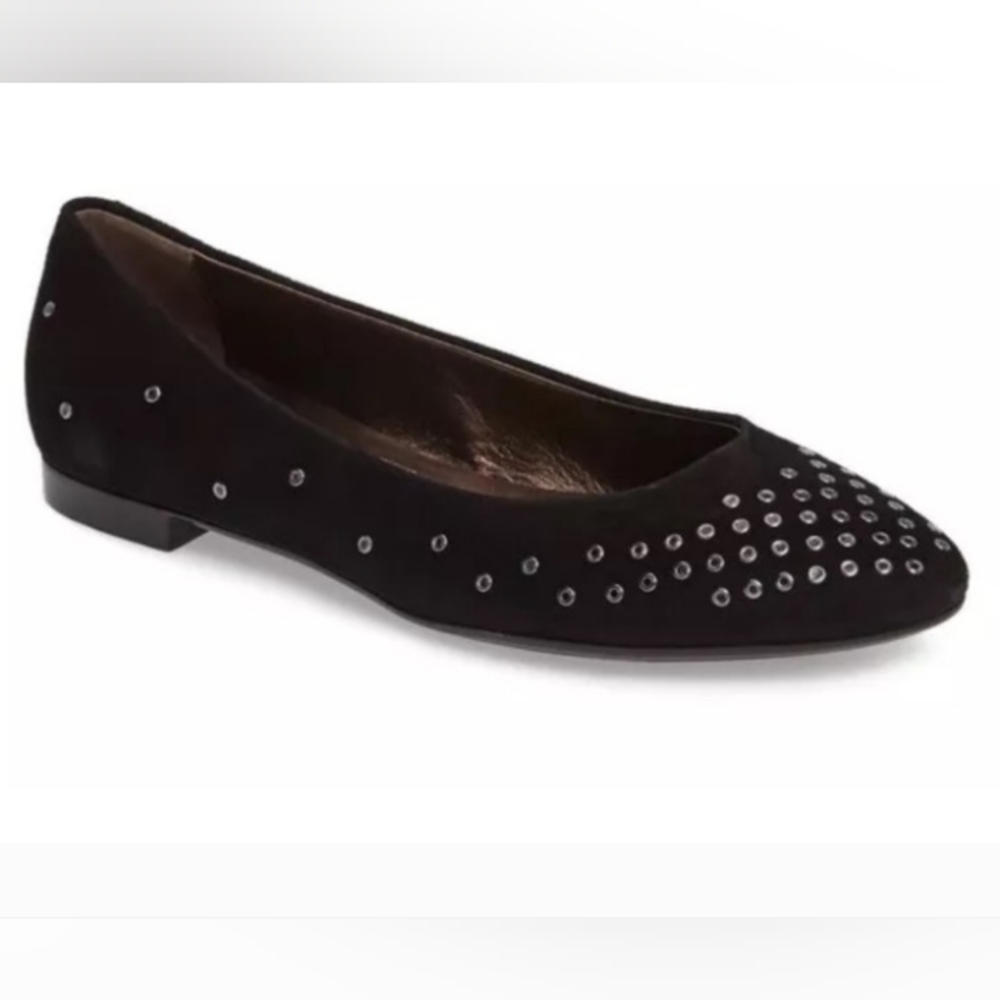 AGL Attilio Giusti Leombruni Studded Suede Leather Flats